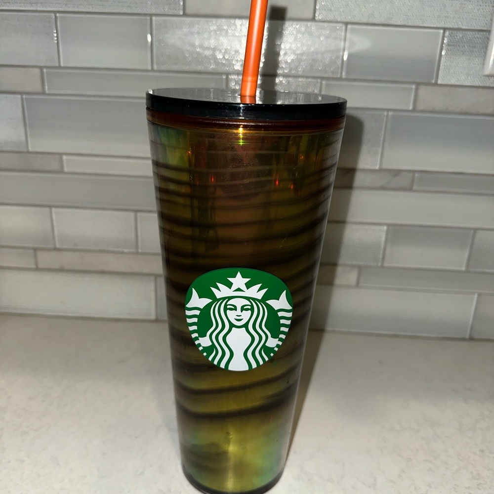 Starbucks Target Exclusive Halloween 2022 Night Stripe Gold 24oz Venti Tumbler